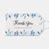 Dank u labels | Favoriete labels | Blauwe Waterver Cadeaulabel (Voorkant (Horizontaal))