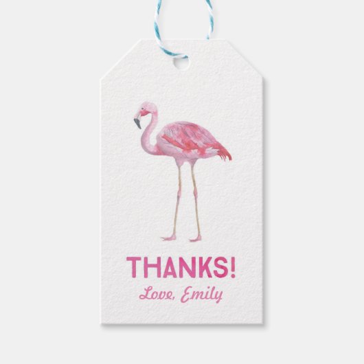 Dank u labels | Favoriete labels | flamingo Cadeaulabel (Voorkant)