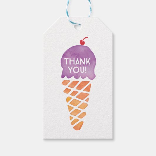 Dank u labels | Favoriete labels | Paarse ijsjes Cadeaulabel (Voorkant)