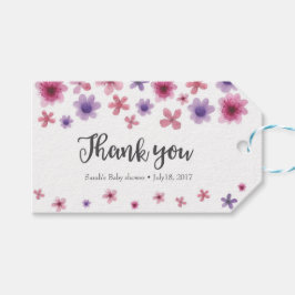 Dank u labels | Favoriete labels | Roze paarse blo Cadeaulabel