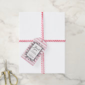 Dank u labels | Favoriete labels roze strepen Cadeaulabel (Met Touw)