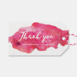 Dank u labels | Favoriete labels | Roze Waterverf Cadeaulabel