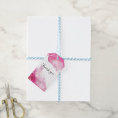 Dank u labels | Favoriete labels | Roze Waterverf Cadeaulabel (Met Touw)