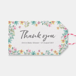 Dank u labels | Favoriete labels | Waterverf flora Cadeaulabel