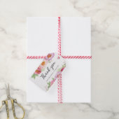 Dank u labels | Favoriete labels | Waterverf pioen Cadeaulabel (Met Touw)