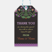Dank u Labels Fiesta Mexicaans Print Paarse bruilo Cadeaulabel (Voorkant)