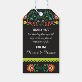 Dank u Labels Fiesta Mexican Print Bruiloft Cadeaulabel