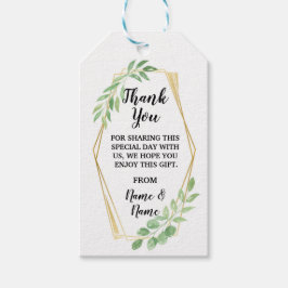 Dank u Labels Gouden bladeren Foliage bruiloft Cadeaulabel