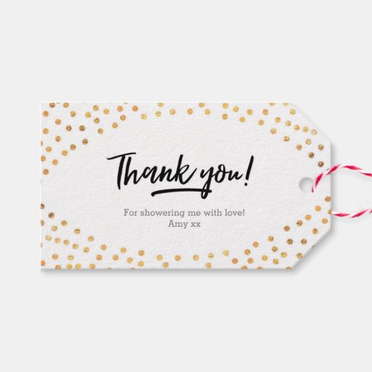 Dank u labels | Labels bevoordelen | Gouden vlekke Cadeaulabel (Voorkant (Horizontaal))