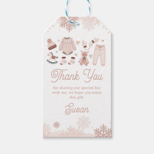 Dank u Labels Neutraal Baby Het is koud douchen Cadeaulabel (Voorkant)