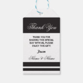 Dank u Labels Streep Zwart Wit Elegant Bruiloft Cadeaulabel (Voorkant)