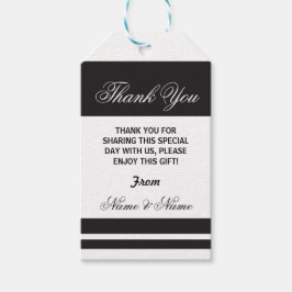 Dank u Labels Streep Zwart Wit Elegant Bruiloft Cadeaulabel