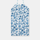 Dank u Labels Trouwen Chintz Blauw & Wit Bloemen Cadeaulabel (Achterkant)