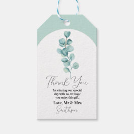 Dank u Labels Trouwen Eucalyptus Green Mint Leaf Cadeaulabel
