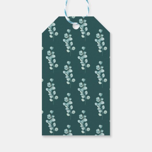 Dank u Labels Trouwen Eucalyptus Green Mint Leaf Cadeaulabel (Achterkant)