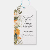 Dank u Labels Trouwfruit Bloemen Sinaasappels Cadeaulabel (Voorkant)