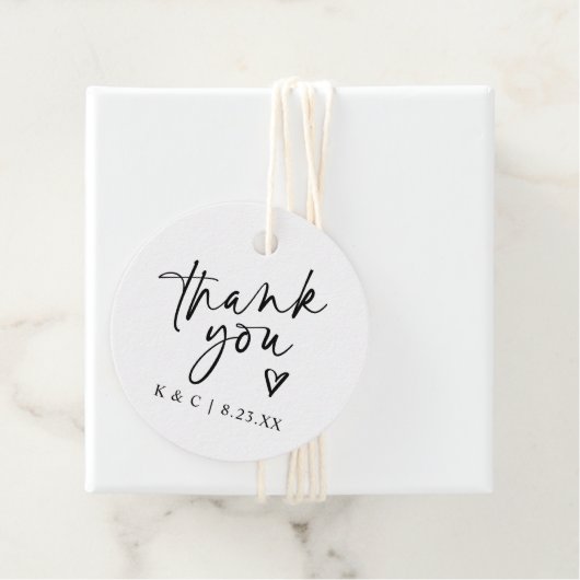 Dank u labels voor bruiloft gunsten Modern Heart (In situ)