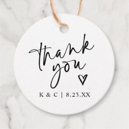 Dank u labels voor bruiloft gunsten Modern Heart