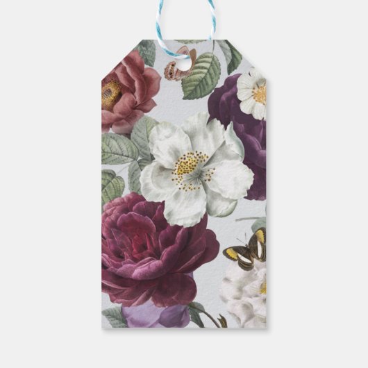 Dank u Labels Wedding Bloom Floral Butterfly Cadeaulabel (Achterkant)