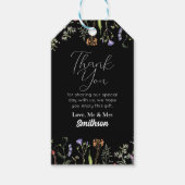 Dank u Labels Wedding Wildflower Bloemen Donker Cadeaulabel (Voorkant)