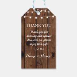Dank u Labels Wood Favor Lights Elegant Wedding Cadeaulabel