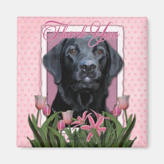 Dank u - Labrador - Zwart - Gauge Magneet (Voorkant)