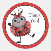 Dank u Ladybug cartoon leuke sticker (Voorkant)