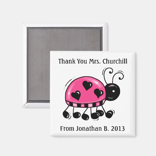 Dank u Ladybug Magnet - SRF (Voorkant / Achterkant)