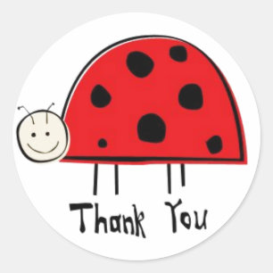 Dank u, Ladybug Ronde Sticker