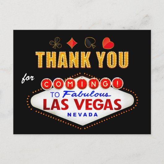 Dank u - Las Vegas teken Fabulous Casino Nacht Briefkaart (Voorkant)