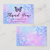 Dank u lavendel vlinder visitekaartje (Voorkant / Achterkant)