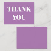 Dank u lavendel witte moderne typografie kaart (Voorkant / Achterkant)