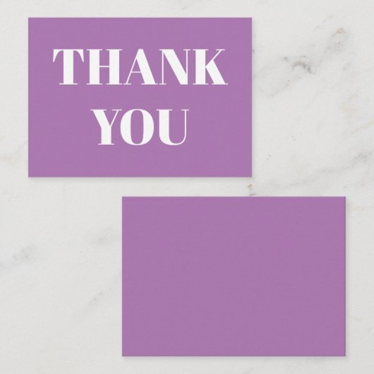 Dank u lavendel witte moderne typografie kaart (Voorkant / Achterkant)