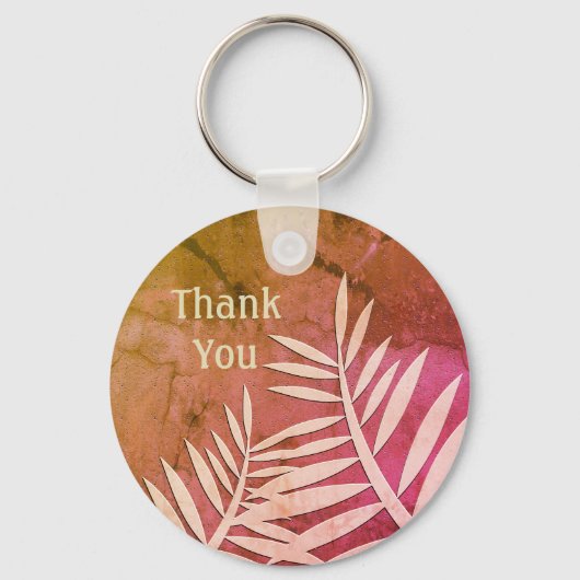 Dank u, Leaf Silhouette, een gemarmerde appreciati Sleutelhanger (Voorkant)