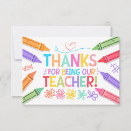 Dank u leerkracht kaart