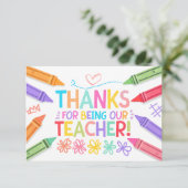 Dank u leerkracht kaart (Staand voorkant)
