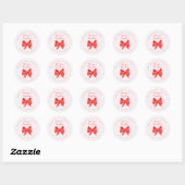 Dank U Leerkracht Rood Lint Papier Ronde Sticker (Vel)