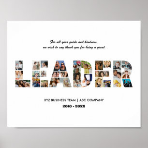 Dank u leider Fotocollage Afscheidsretraite Poster