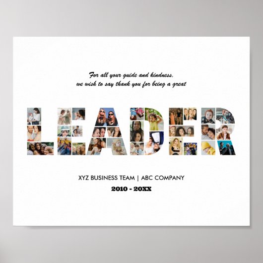 Dank u leider Fotocollage Afscheidsretraite Poster (Voorkant)