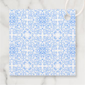 Dank u Lemon Blue Tegels gepersonaliseerde bruilof Bedankjes Labels (Achterkant)