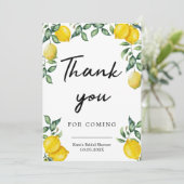 Dank u Lemons partij teken Kaart (Staand voorkant)