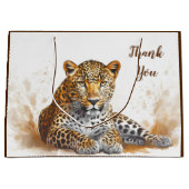 Dank u Leopard Dierenportret Groot Cadeauzakje (Voorkant)