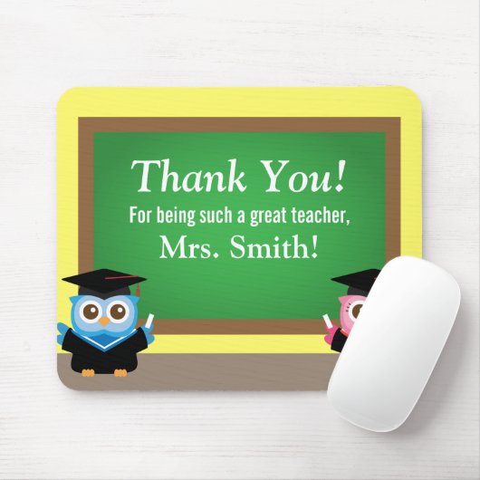 Dank u, leraar, Afstuderen Farewell, Cute Owls Muismat (Met muis)