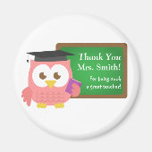 Dank u, Leraar Appreciation Day, Cute Pink Owl Magneet (Voorkant)