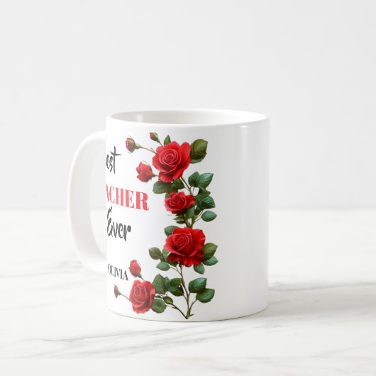 Dank u leraar - beste leraar cadeau ooit koffiemok (Voorkant links)