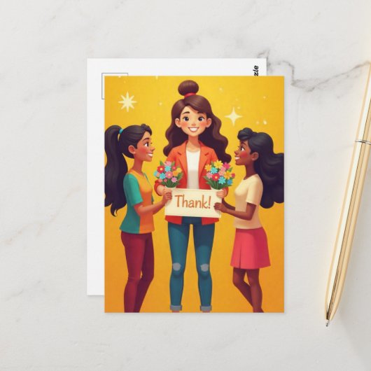 "Dank u, leraar!" Briefkaart (Voorkant / Achterkant in situ)