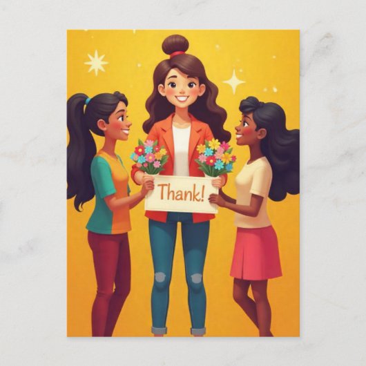 "Dank u, leraar!" Briefkaart (Voorkant)