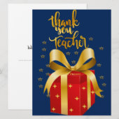 Dank u, leraar feestdagenkaart (Voorkant / Achterkant)