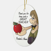 Dank u - Leraar - Jongen Keramisch Ornament (Links)