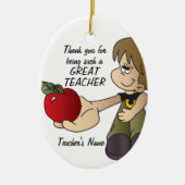 Dank u - Leraar - Jongen Keramisch Ornament (Voorkant)